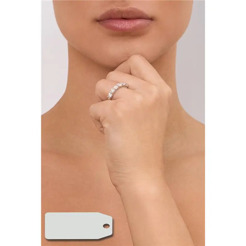 HALF SETTING RING 4 MM FOUR CLAWS RHODIUM/MOISSANITE/MOISSANITE