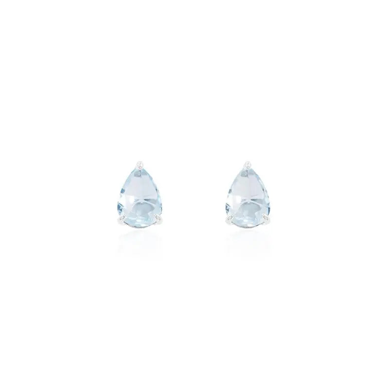 5 MM DROP EARRING RHODIUM/AQUAMARINE/SMOOTH