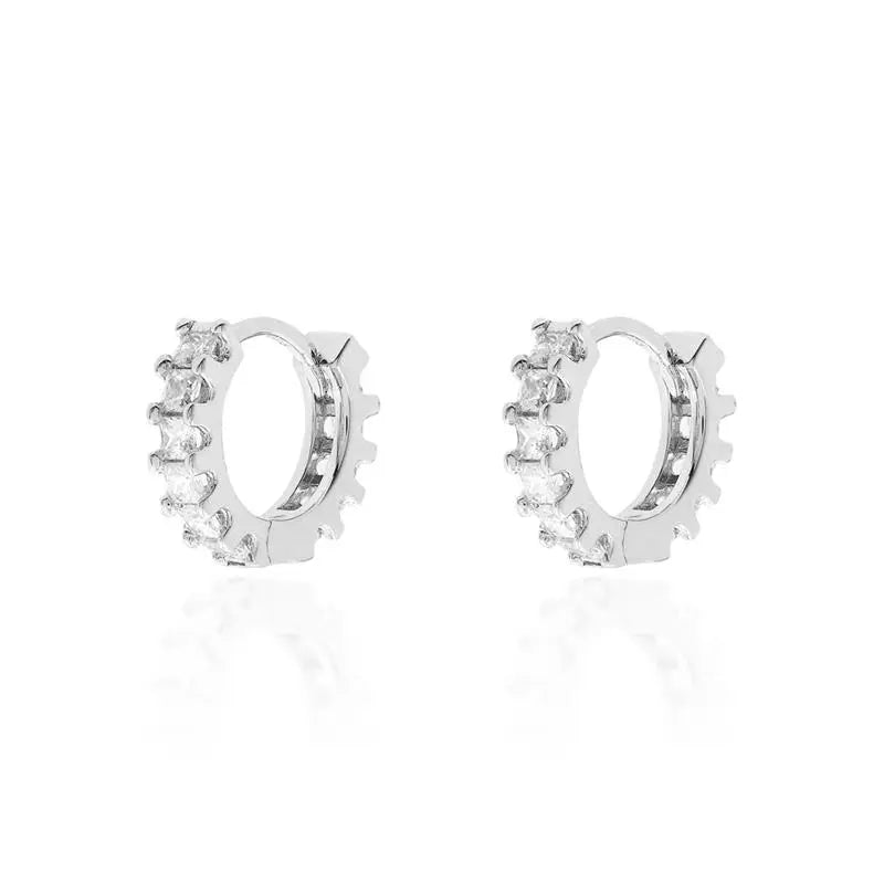 13 MM SQUARE RING, BAGUETTE, RHODIUM/WITHOUT STONE/WHITE ZIRCONIA
