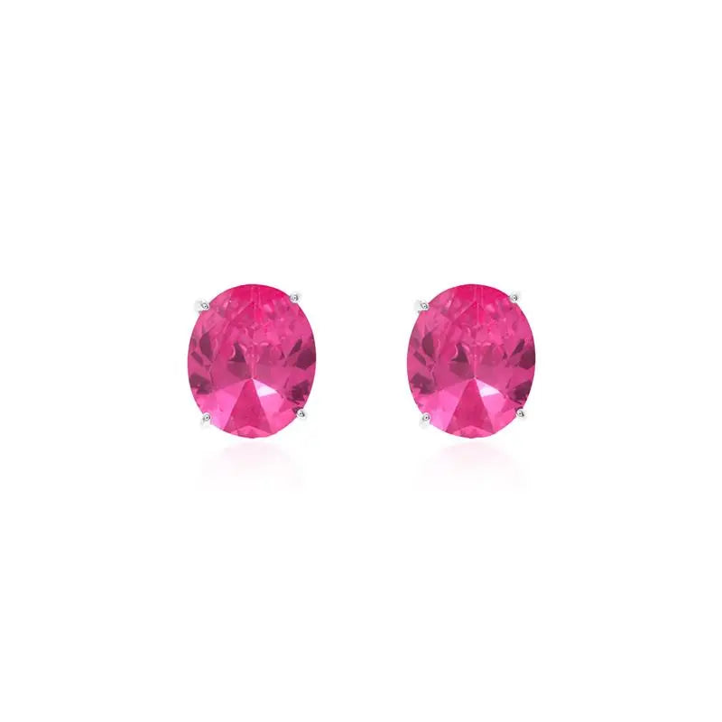 OVAL FUSION RHODIUM/SAPPHIRE PINK/SMOOTH