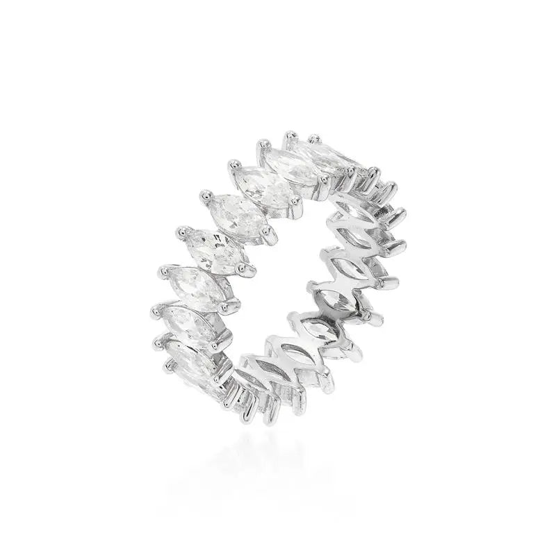 3MM RHODIUM/CRYSTAL/SMOOTH NAVETE RING